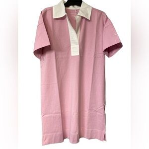 Everlane Organic Cotton Polo Dress Tennis Prep Pink Size Small‎ New